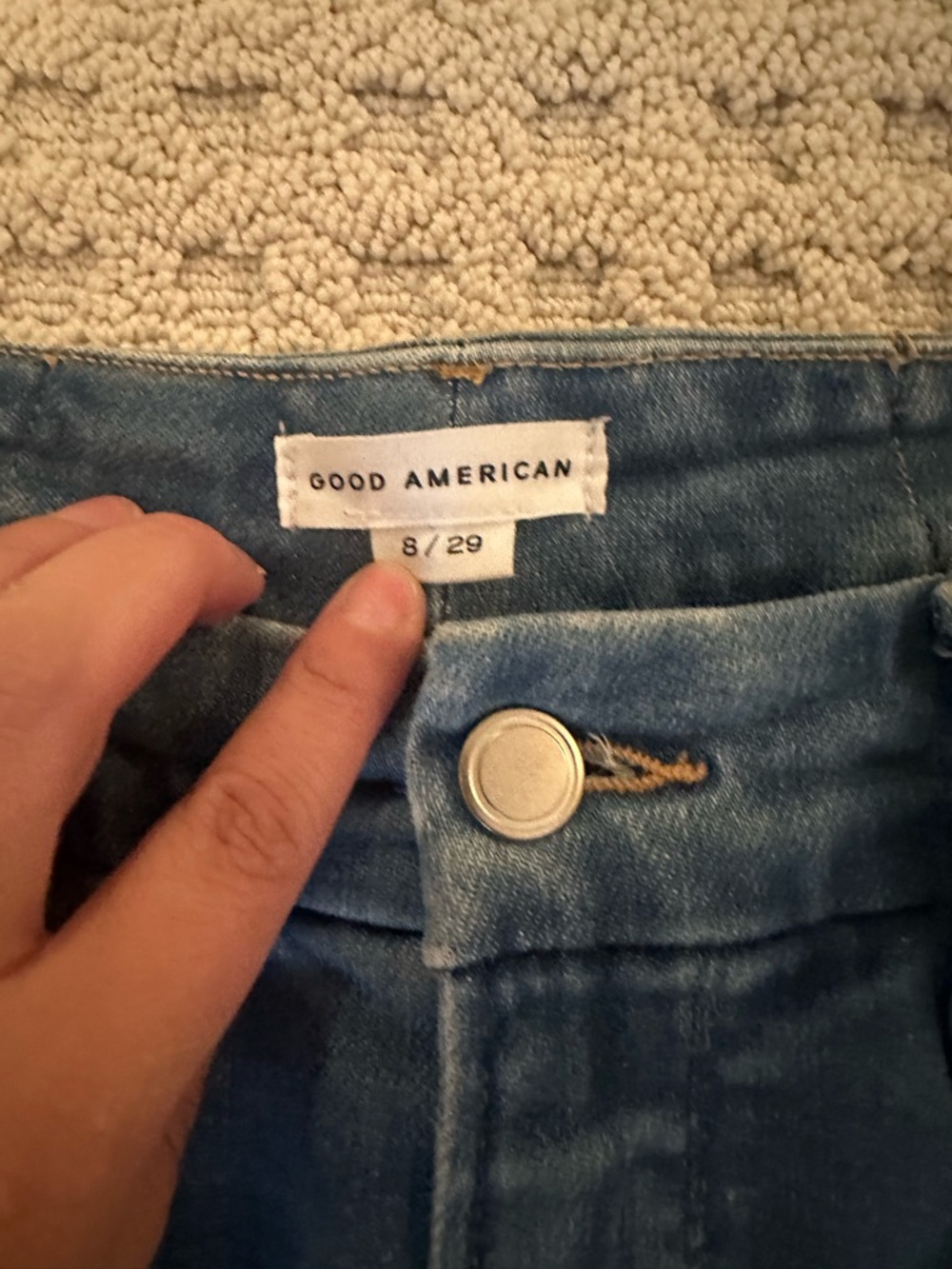 Good American Medium Blue High-Rise Straight Jeans